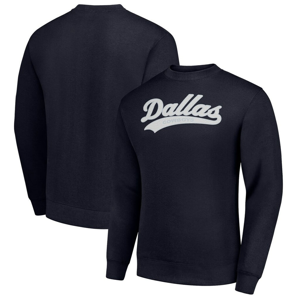 Dallas Cowboys Starter Tailsweep Team Graphic Tri-Blend Fleece Pullover Sweatshirt Navy - NFL