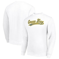 Green Bay Packers Starter Tailsweep Team Graphic Tri-Blend Fleece Pullover Sweatshirt White - NFL