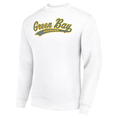 Green Bay Packers Starter Tailsweep Team Graphic Tri-Blend Fleece Pullover Sweatshirt White - NFL