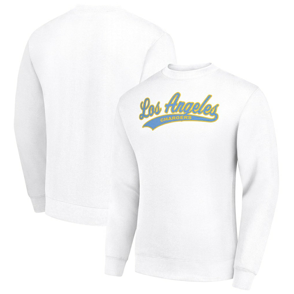 Los Angeles Chargers Starter Tailsweep Team Graphic Tri-Blend Fleece Pullover Sweatshirt White - NFL