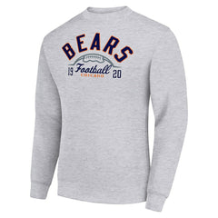 Chicago Bears Starter Half Ball Team Graphic Tri-Blend Fleece Pullover Sweatshirt Heather Gray - NFL
