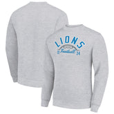 Detroit Lions Starter Half Ball Team Graphic Tri-Blend Fleece Pullover Sweatshirt Heather Gray - NFL
