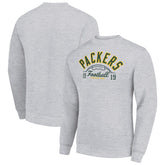 Green Bay Packers Starter Half Ball Team Graphic Tri-Blend Fleece Pullover Sweatshirt Heather Gray - NFL