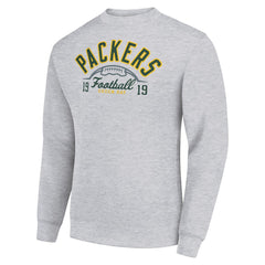 Green Bay Packers Starter Half Ball Team Graphic Tri-Blend Fleece Pullover Sweatshirt Heather Gray - NFL