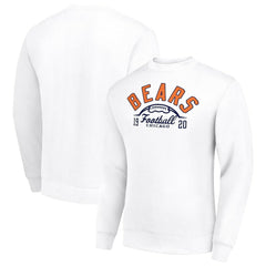 Chicago Bears Starter Half Ball Team Graphic Tri-Blend Fleece Pullover Sweatshirt White - NFL