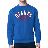 New York Giants Starter Half Ball Team Graphic Fleece Pullover Sweatshirt Royal - NFL