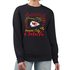 Kansas City Chiefs G-III 4Her by Carl Banks Women's Collage Graphic Fleece Pullover Sweatshirt Black - NFL
