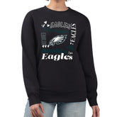 Philadelphia Eagles G-III 4Her by Carl Banks Women's Collage Graphic Fleece Pullover Sweatshirt Black - NFL