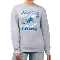 Detroit Lions G-III 4Her by Carl Banks Women's Collage Graphic Fleece Pullover Sweatshirt Heather Gray - NFL