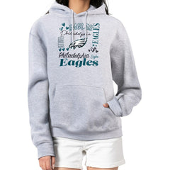 Philadelphia Eagles G-III 4Her by Carl Banks Women's Collage Graphic Fleece Pullover Hoodie Heather Gray - NFL