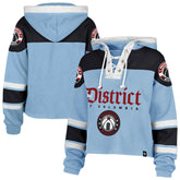 47 brand - Washington Wizards '47 Women's 2024/25 City Edition Superior Cropped Lace-Up Pullover Hoodie - Light Blue