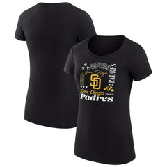 San Diego Padres G-III 4Her by Carl Banks Women's Super-Slim Fit Lightweight Collage Team Graphic Crew Neck T-Shirt Near Me