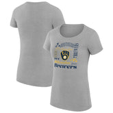 Milwaukee Brewers G-III 4Her by Carl Banks Women's Super-Slim Fit Lightweight Collage Team Graphic Crew Neck T-Shirt for sale