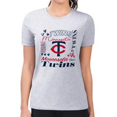 Minnesota Twins G-III 4Her by Carl Banks Women's Super-Slim Fit Lightweight Collage Team Graphic Crew Neck T-Shirt Near Me