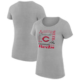 Cincinnati Reds G-III 4Her by Carl Banks Women's Super-Slim Fit Lightweight Collage Team Graphic Crew Neck T-Shirt Lifestyle