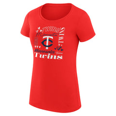 Minnesota Twins G-III 4Her by Carl Banks Women's Super-Slim Fit Lightweight Collage Team Graphic Crew Neck T-Shirt Near Me