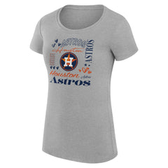Houston Astros G-III 4Her by Carl Banks Women's Super-Slim Fit Lightweight Collage Team Graphic Crew Neck T-Shirt for sale