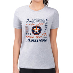 Houston Astros G-III 4Her by Carl Banks Women's Super-Slim Fit Lightweight Collage Team Graphic Crew Neck T-Shirt for sale