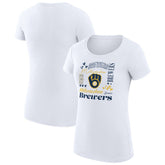 Milwaukee Brewers G-III 4Her by Carl Banks Women's Super-Slim Fit Lightweight Collage Team Graphic Crew Neck T-Shirt Online