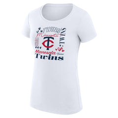 Minnesota Twins G-III 4Her by Carl Banks Women's Super-Slim Fit Lightweight Collage Team Graphic Crew Neck T-Shirt for sale