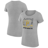 Pittsburgh Pirates G-III 4Her by Carl Banks Women's Super-Slim Fit Lightweight Collage Team Graphic Crew Neck T-Shirt discount