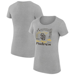 San Diego Padres G-III 4Her by Carl Banks Women's Super-Slim Fit Lightweight Collage Team Graphic Crew Neck T-Shirt Clearance