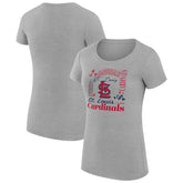 St. Louis Cardinals G-III 4Her by Carl Banks Women's Super-Slim Fit Lightweight Collage Team Graphic Crew Neck T-Shirt Clearance