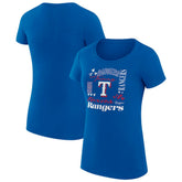 Texas Rangers G-III 4Her by Carl Banks Women's Super-Slim Fit Lightweight Collage Team Graphic Crew Neck T-Shirt Near Me