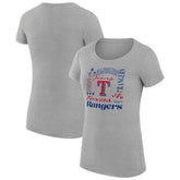 Texas Rangers G-III 4Her by Carl Banks Women's Super-Slim Fit Lightweight Collage Team Graphic Crew Neck T-Shirt for sale