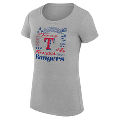 Texas Rangers G-III 4Her by Carl Banks Women's Super-Slim Fit Lightweight Collage Team Graphic Crew Neck T-Shirt for sale