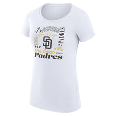 San Diego Padres G-III 4Her by Carl Banks Women's Super-Slim Fit Lightweight Collage Team Graphic Crew Neck T-Shirt Sale
