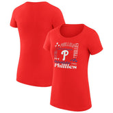 Philadelphia Phillies G-III 4Her by Carl Banks Women's Super-Slim Fit Lightweight Collage Team Graphic Crew Neck T-Shirt Near Me