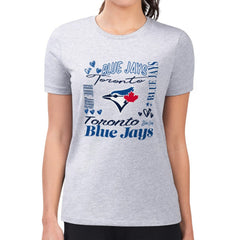 Toronto Blue Jays G-III 4Her by Carl Banks Women's Super-Slim Fit Lightweight Collage Team Graphic Crew Neck T-Shirt Near Me