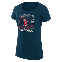 Boston Red Sox G-III 4Her by Carl Banks Women's Super-Slim Fit Lightweight Collage Team Graphic Crew Neck T-Shirt Online