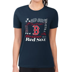 Boston Red Sox G-III 4Her by Carl Banks Women's Super-Slim Fit Lightweight Collage Team Graphic Crew Neck T-Shirt Online