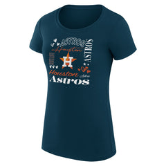 Houston Astros G-III 4Her by Carl Banks Women's Super-Slim Fit Lightweight Collage Team Graphic Crew Neck T-Shirt Lifestyle