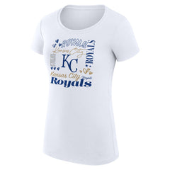 Kansas City Royals G-III 4Her by Carl Banks Women's Super-Slim Fit Lightweight Collage Team Graphic Crew Neck T-Shirt for sale