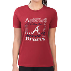 Atlanta Braves G-III 4Her by Carl Banks Women's Super-Slim Fit Lightweight Collage Team Graphic Crew Neck T-Shirt for sale