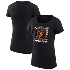 Baltimore Orioles G-III 4Her by Carl Banks Women's Super-Slim Fit Lightweight Collage Team Graphic Crew Neck T-Shirt Sale