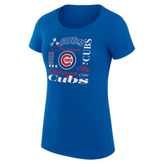Chicago Cubs G-III 4Her by Carl Banks Women's Super-Slim Fit Lightweight Collage Team Graphic Crew Neck T-Shirt Sale