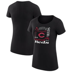 Cincinnati Reds G-III 4Her by Carl Banks Women's Super-Slim Fit Lightweight Collage Team Graphic Crew Neck T-Shirt for sale