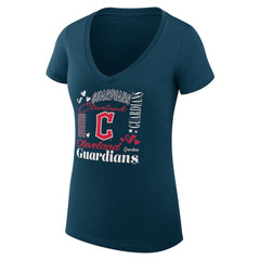 Cleveland Guardians G-III 4Her by Carl Banks Women's Super-Slim Fit Lightweight Collage Team Graphic V-Neck T-Shirt Near Me