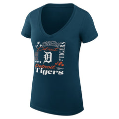 Detroit Tigers G-III 4Her by Carl Banks Women's Super-Slim Fit Lightweight Collage Team Graphic V-Neck T-Shirt discount