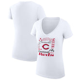 Cincinnati Reds G-III 4Her by Carl Banks Women's Super-Slim Fit Lightweight Collage Team Graphic V-Neck T-Shirt Sale
