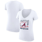 Atlanta Braves G-III 4Her by Carl Banks Women's Super-Slim Fit Lightweight Collage Team Graphic V-Neck T-Shirt Near Me