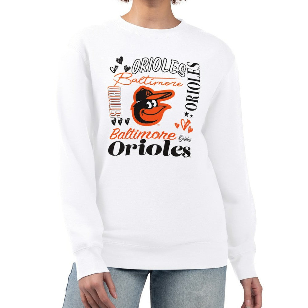 Baltimore Orioles G-III 4Her by Carl Banks Women's Collage Team Graphic Fleece Pullover Hoodie Lifestyle