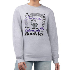 Colorado Rockies G-III 4Her by Carl Banks Women's Collage Team Graphic Fleece Pullover Hoodie Clearance