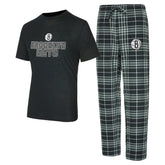 NBA - Brooklyn Nets Concepts Sport Vector Top & Flannel Pants Sleep Set - Black/Gray