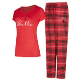 NBA - Chicago Bulls Concepts Sport Women's Vector Top & Flannel Pants Sleep Set - Red/Black