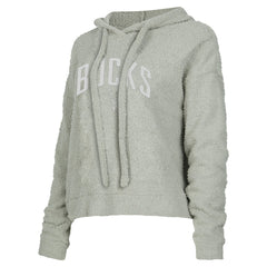 NBA - Milwaukee Bucks Concepts Sport Women's Ventura Comfy Pullover Hoodie - Gray
